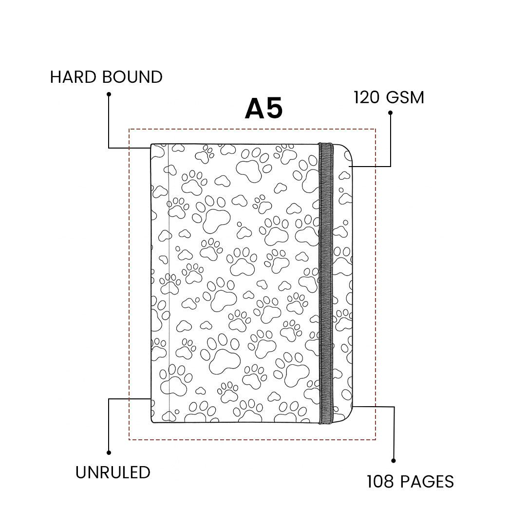 Mooch Pawsome A5 Plain Notebook