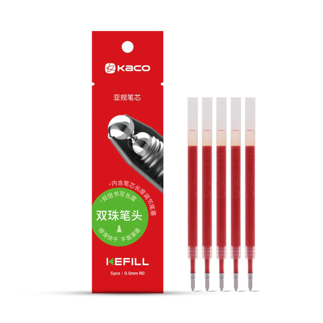 Kaco Gel Pen Refills 0.5mm(Bullet Tip)- Pack of 5