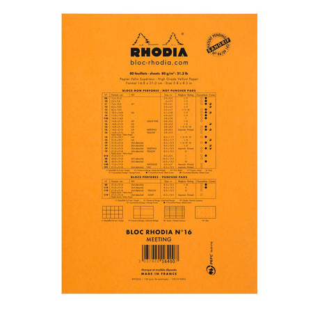 Rhodia Basics Meeting N°16 Notepad - SCOOBOO - RH16400C_BC_ORN_PP_MTG_16_210148_NP - Notepad