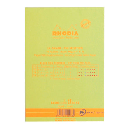 Rhodia Basics N°12 Lined Notepad - SCOOBOO - RHBC_AGRN_NP_85X120_LINE_12966C - Notepad