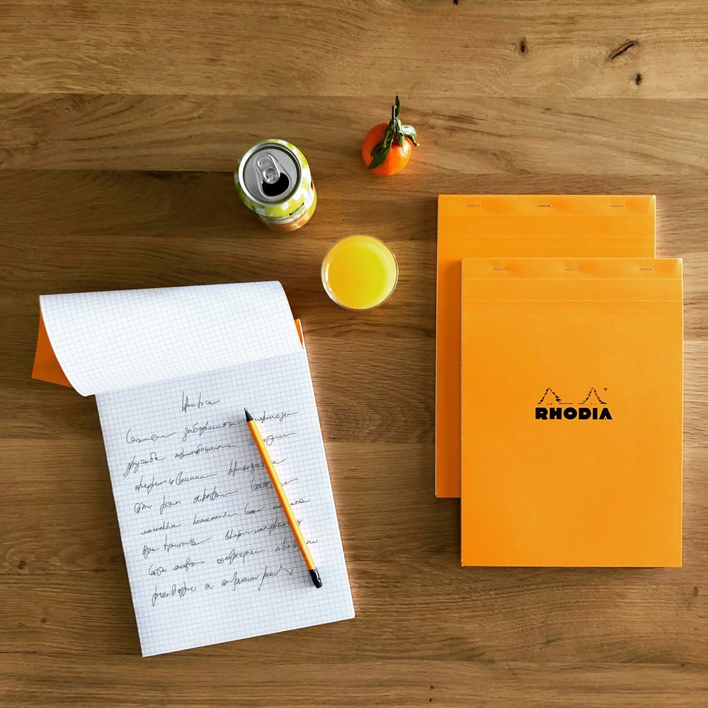 Rhodia Basics Orange Grid Notepad - SCOOBOO - RHBC_ORN_NP_210X297_GRID_18200C - Notepad