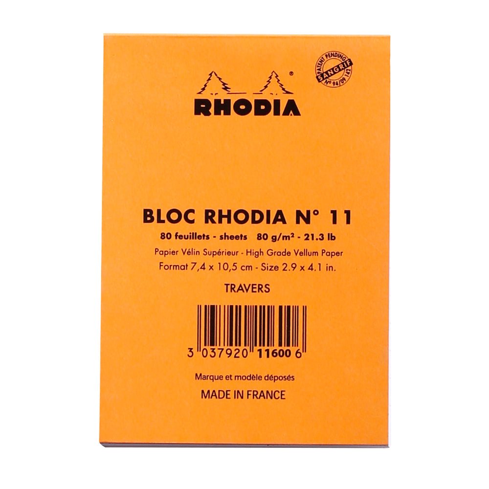 Rhodia Basics Orange Notepad - Lined - SCOOBOO - RHBC_ORN_NP_74X105_LINE_11600C - Notepad