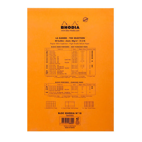 Rhodia Basics Orange Notepad - Lined - SCOOBOO - RH18600C_BC_ORN_MRL_18A4_297210_NP - Notepad