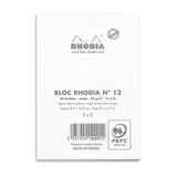 Rhodia Basics White Notepad - Grid - SCOOBOO - RHBC_WHT_NP_85X120_GRID_12201C - Notepad