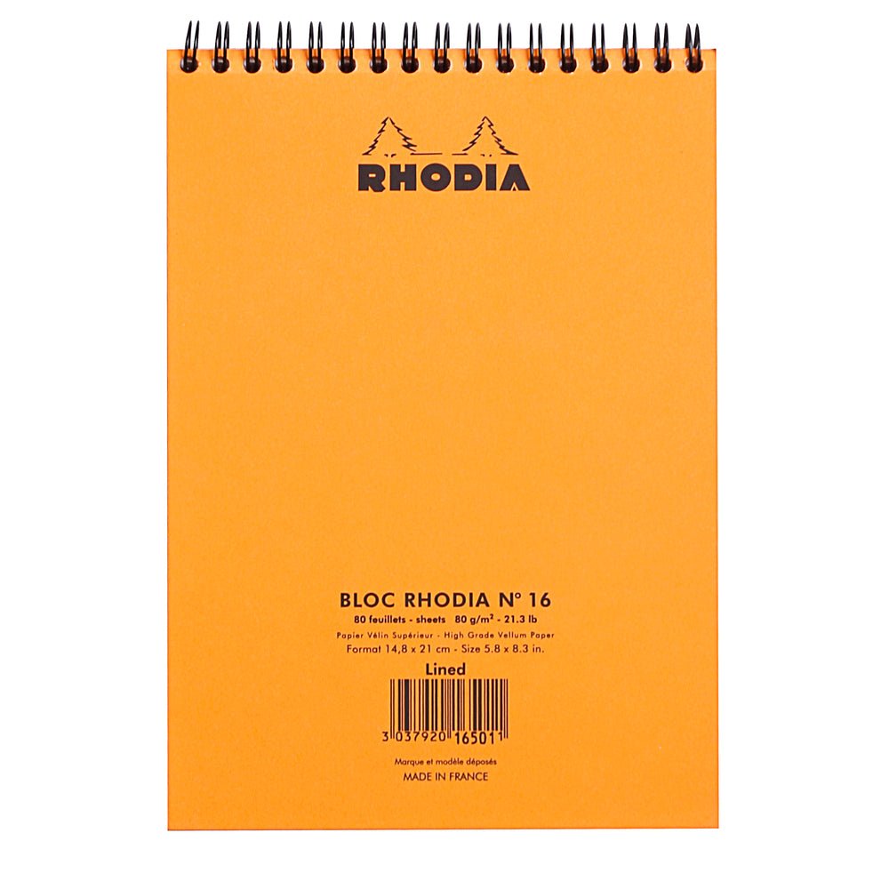 Rhodia Classic Orange Wiro Notepad - Lined - SCOOBOO - RHCLC_ORN_NP_148X210_LINE_16501C - Notepad