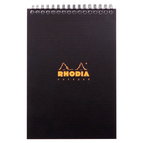 Rhodiactive Black Lined Notepad (148X210mm) - SCOOBOO - RHACTV_BLK_NP_148X210_LINE_16921C - Notepad