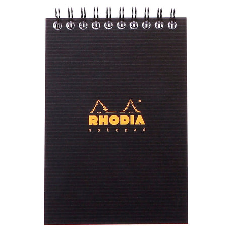 Rhodiactive Black Notepad - Grid - SCOOBOO - RHACTV_BLK_NP_105X148_GRID_13920C - Notepad