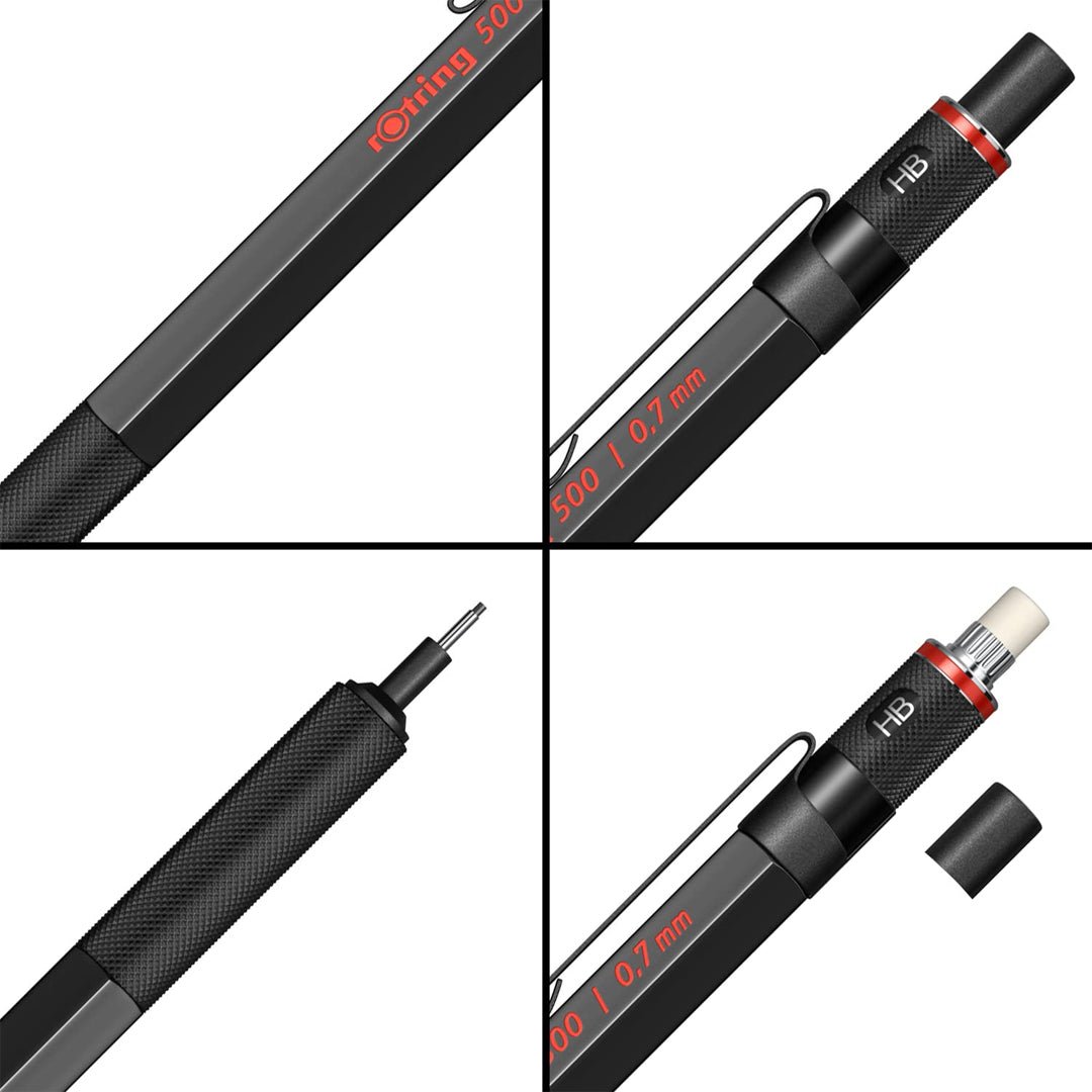 Rotring 500 Black 0.7mm Mechanical Pencil - SCOOBOO - 1904727 - TGM - Mechanical Pencil