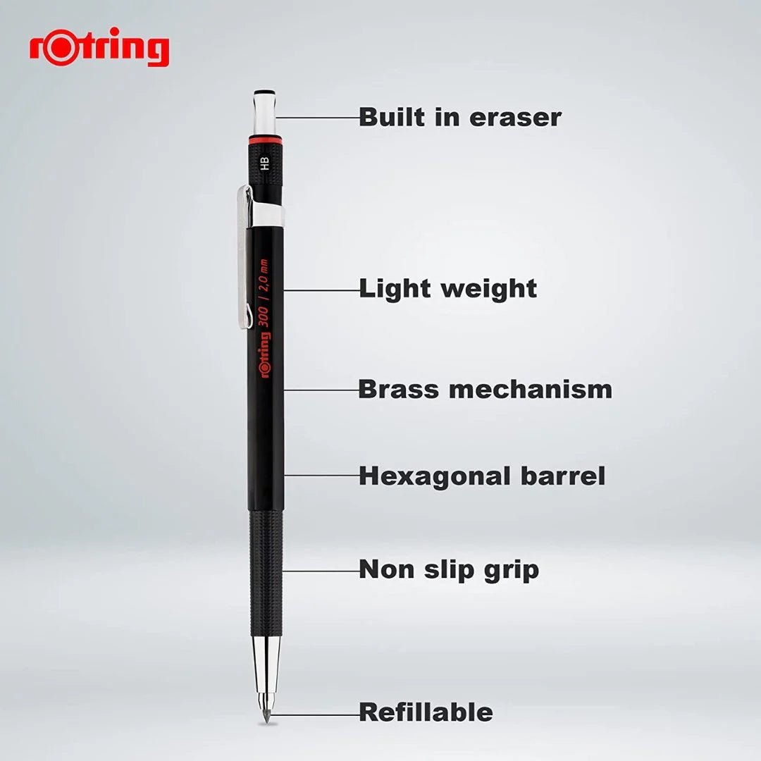 Rotring Black 2.0mm HB Mechanical Pencil - SCOOBOO - 1904729 - TGM - Mechanical Pencil