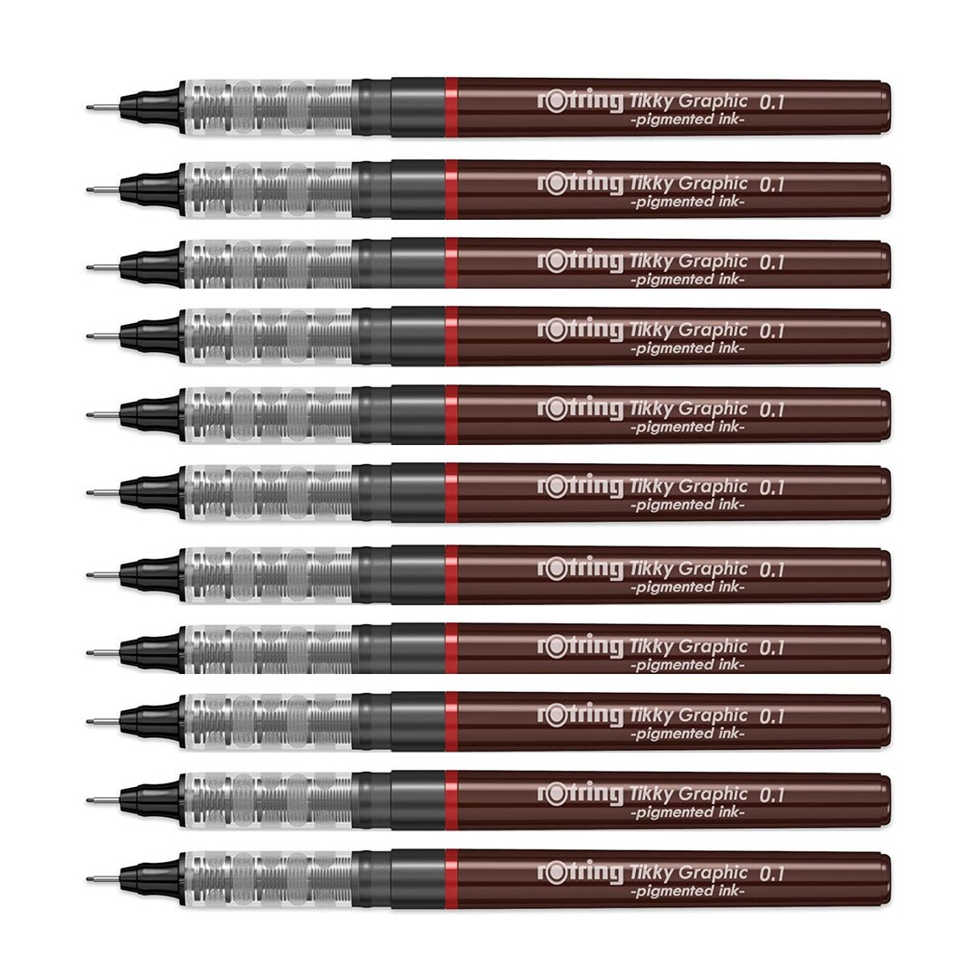 Rotring Tikky Graphic Fineliners - Pack of 12 - SCOOBOO - 1904750 - TGM - Fineliners