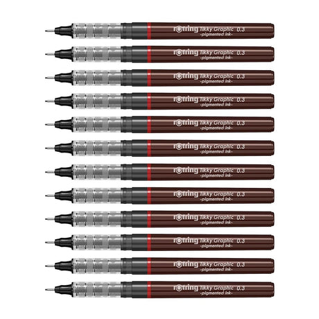 Rotring Tikky Graphic Fineliners - Pack of 12 - SCOOBOO - 1904753 - TGM - Fineliners