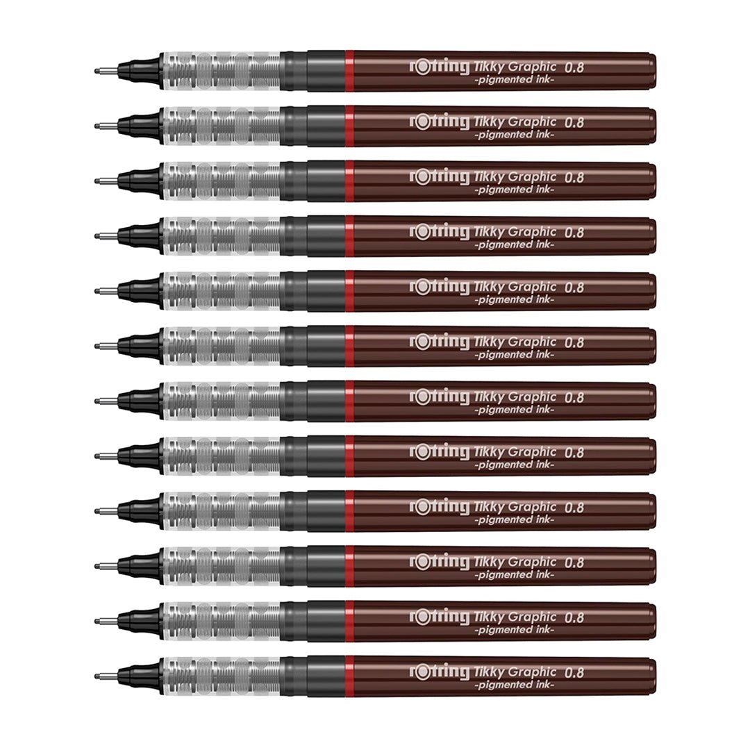 Rotring Tikky Graphic Fineliners - Pack of 12 - SCOOBOO - 1904758 - TGM - Fineliners