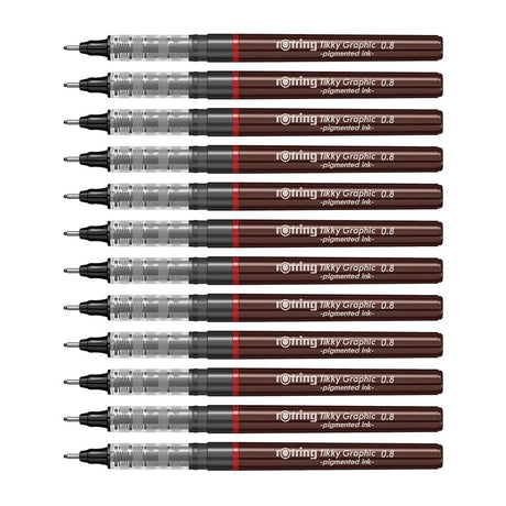 Rotring Tikky Graphic Fineliners - Pack of 12 - SCOOBOO - 1904758 - TGM - Fineliners