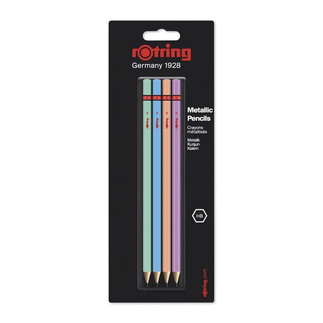 Rotring Woodcase pencil - Assorted Metalic Colours - HB (Blister of 4) - SCOOBOO - 2094214 - TGM - Pencils