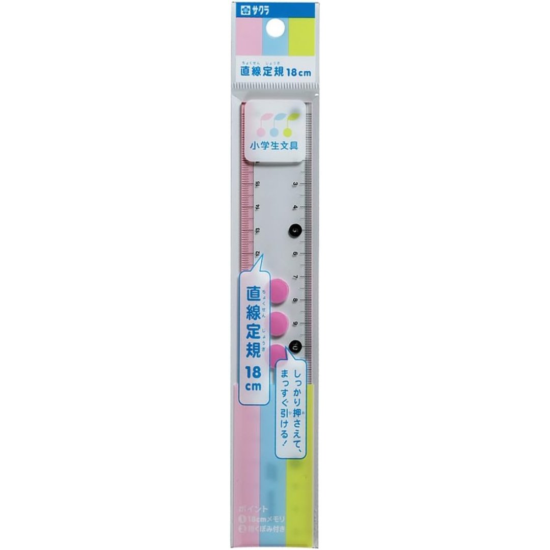 Sakura Straight Line Ruler 18cm G Jogi - SCOOBOO - 18#36 -