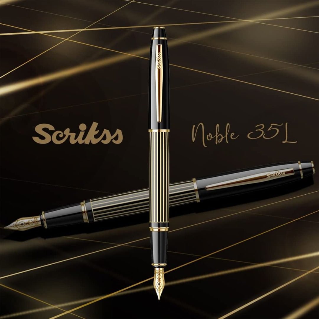 Scrikss 35L Noble Fountain Pen Black GT - M - SCOOBOO - 88750 - M - TGM - Fountain Pen