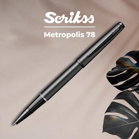 Scrikss 78MB Metropolis Roller Ball Matt Black Pen - GIFT BOX - SCOOBOO - 88729 - TGM - Roller Ball Pen