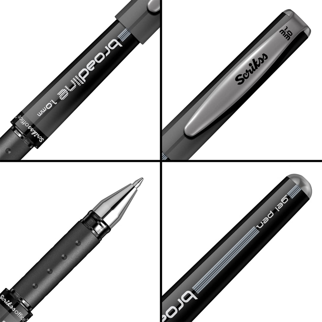 Scrikss Broadline Black Rollerball Pen - Box of 12pcs - SCOOBOO - 86305 - TGM - Roller Ball Pen