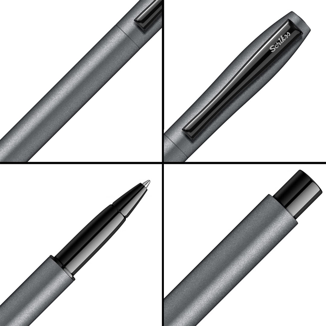 Scrikss Carnival Matte Satin Grey Rollerball Pen - SCOOBOO - 86787 - TGM - Roller Ball Pen