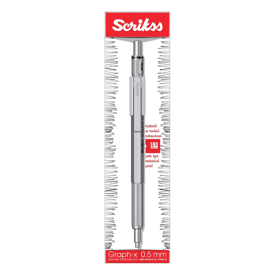 Scrikss Graph - X Matte Black Mechanical Pencil - 0.5mm - SCOOBOO - 71271 - TGM - Mechanical Pencil