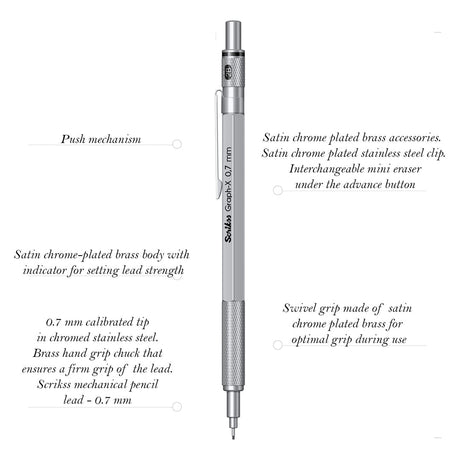 Scrikss Graph - X Mechanical Pencil - 0.7mm - SCOOBOO - 71318 - TGM - Mechanical Pencil