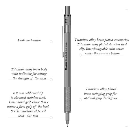 Scrikss Graph - X Mechanical Pencil - 0.7mm - SCOOBOO - 71349 - TGM - Mechanical Pencil