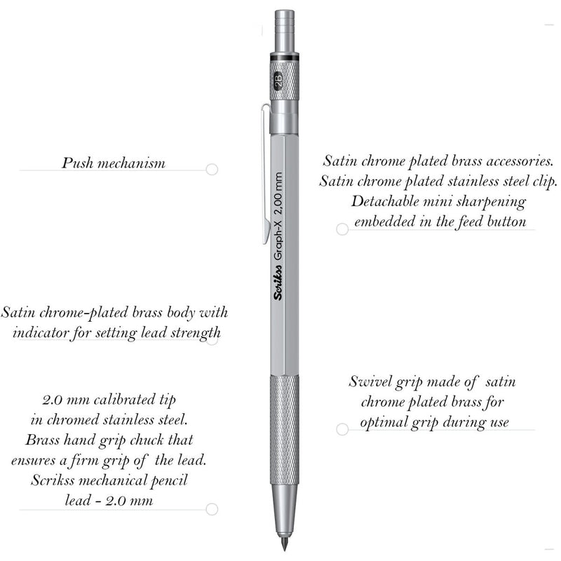 Scrikss GraphX Mechanical Pencil Matte Black2mm SCOOBOO Scrikss