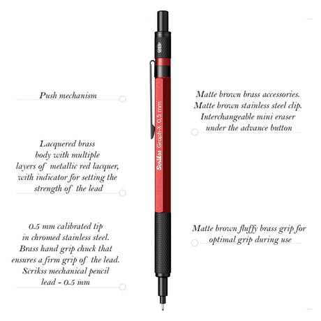 Scrikss Graph - Xmetal 0.5MM Mechanical Pencil - SCOOBOO - 86169 - TGM - Mechanical Pencil