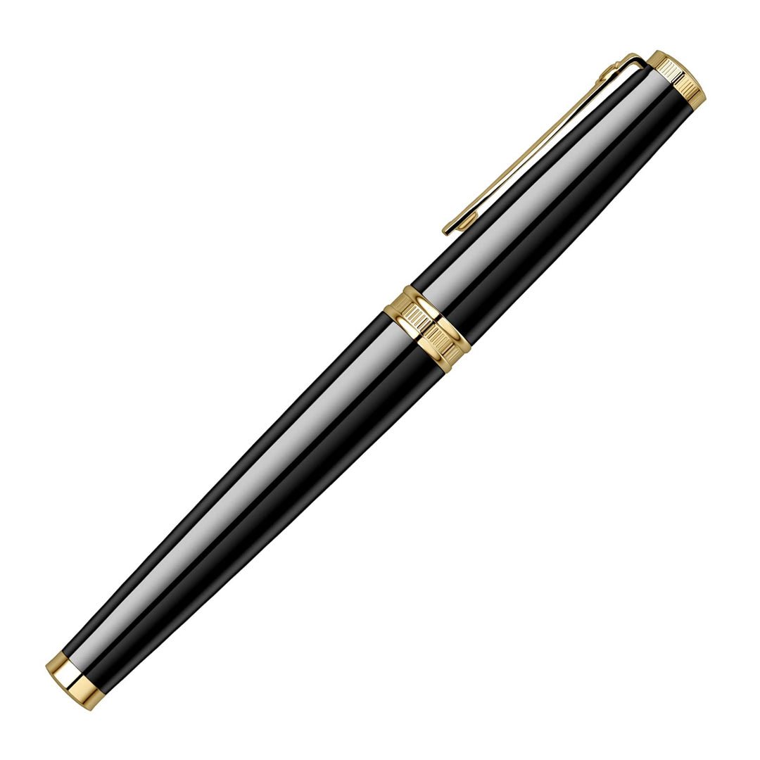 Scrikss Heritage Glossy Black With 23k Gold Plated Roller ball Pen ,1.0mm Point refill - SCOOBOO - 83991 - TGM - Roller Ball Pen