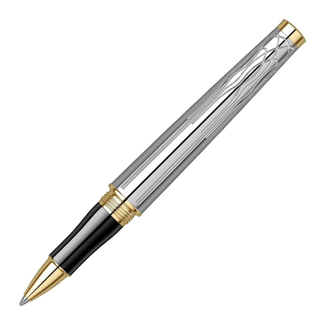 Scrikss Heritage Gold Chrome With 23k Gold Plated Engraved Design Roller ball Pen - SCOOBOO - 80761 - TGM - Roller Ball Pen