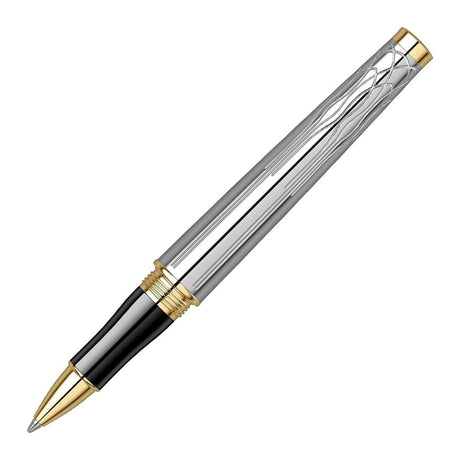 Scrikss Heritage Gold Chrome With 23k Gold Plated Engraved Design Roller ball Pen - SCOOBOO - 80761 - TGM - Roller Ball Pen