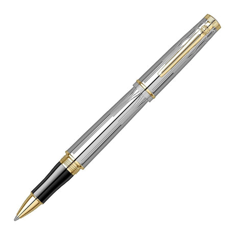 Scrikss Heritage Gold Chrome With 23k Gold Plated Engraved Design Roller ball Pen - SCOOBOO - 80761 - TGM - Roller Ball Pen