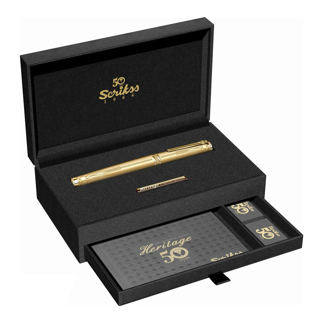 Scrikss Heritage Gold Fountain Pen - Medium - SCOOBOO - 80815M - TGM - Fountain Pen