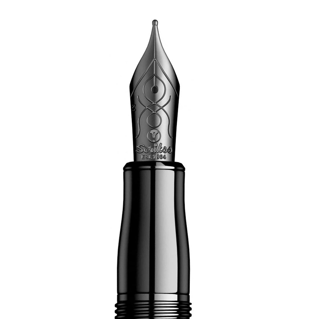 Scrikss Heritage Matt Black Fountain Pen - Medium - SCOOBOO - 83960M - TGM - Fountain Pen