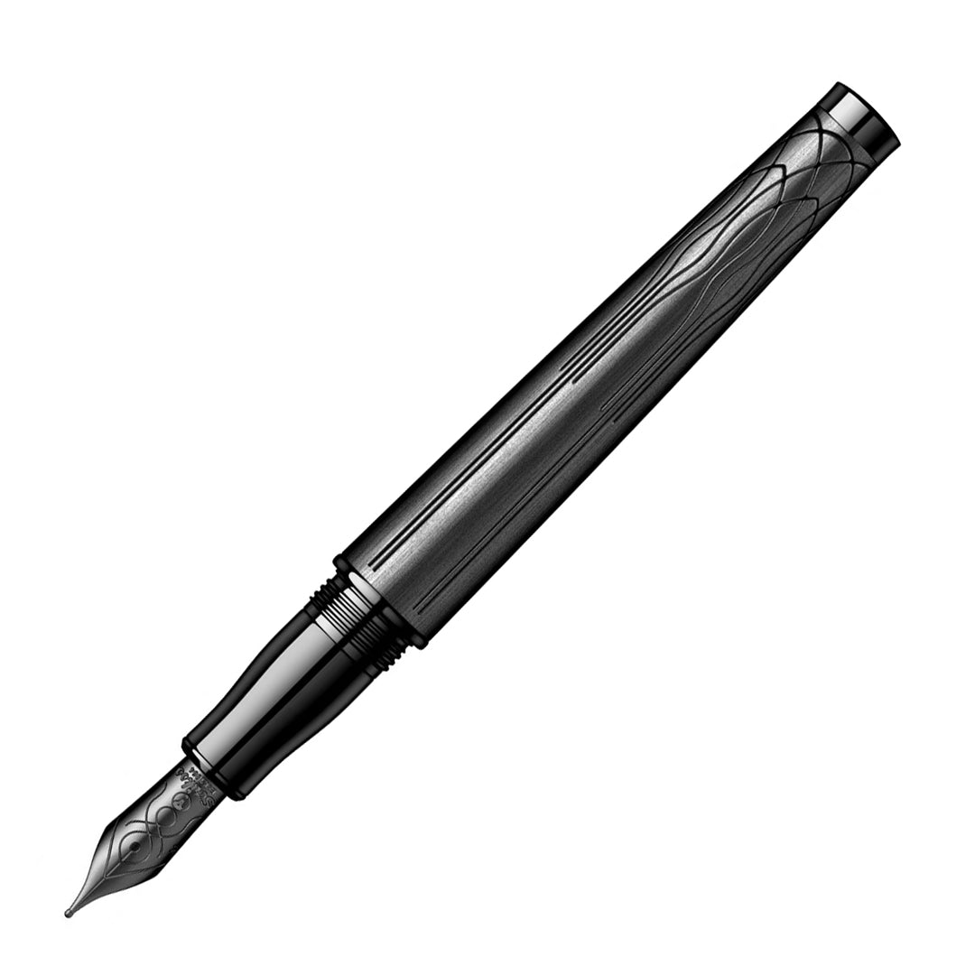 Scrikss Heritage Matt Black Titanium Plated Fountain Pens - SCOOBOO - Fountain Pen