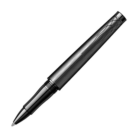 Scrikss Heritage Matt With Titanium Plated Engraved Design Black Roller ball Pen - SCOOBOO - 83977 - TGM - Roller Ball Pen