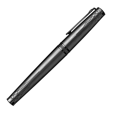 Scrikss Heritage Matt With Titanium Plated Engraved Design Black Roller ball Pen - SCOOBOO - 83977 - TGM - Roller Ball Pen