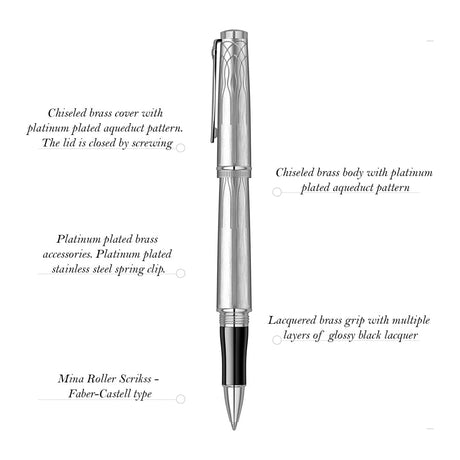 Scrikss Heritage Platinum - PT Roller Pen - SCOOBOO - 80785 - TGM - Roller Ball Pen