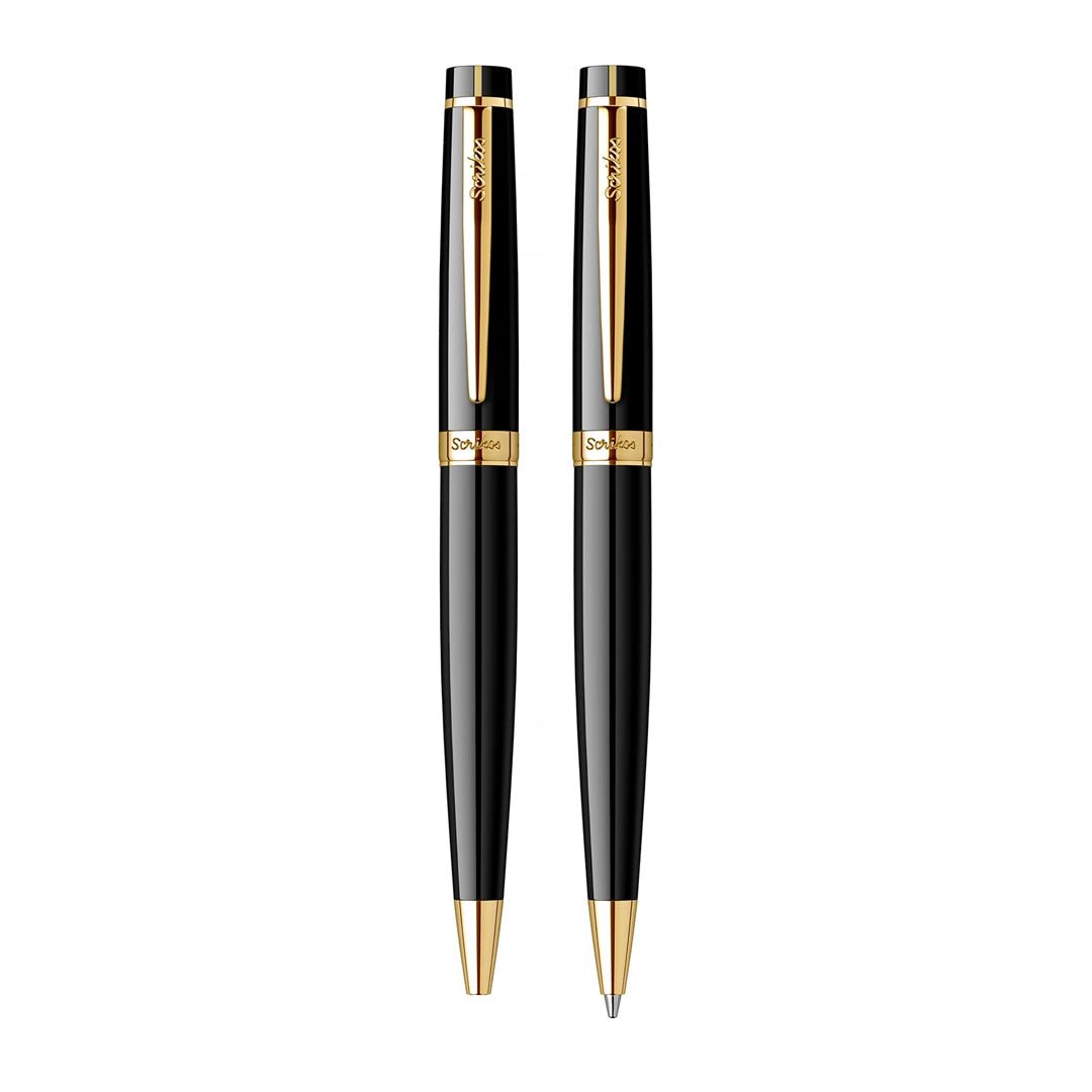 Scrikss Honor 38 - BP+MP Set Black Chrome - SCOOBOO - 62576 - TGM - Ball Pen