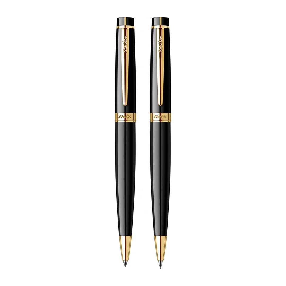 Scrikss Honor 38 - BP+MP Set Black Chrome - SCOOBOO - 62576 - TGM - Ball Pen