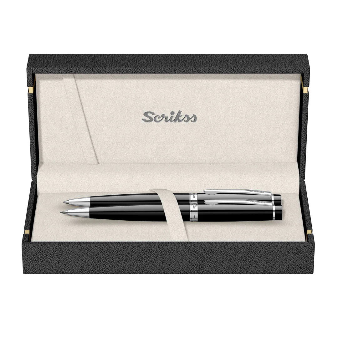 Scrikss Honor 38 - BP+MP Set Black Chrome - SCOOBOO - 62583 - TGM - Ball Pen