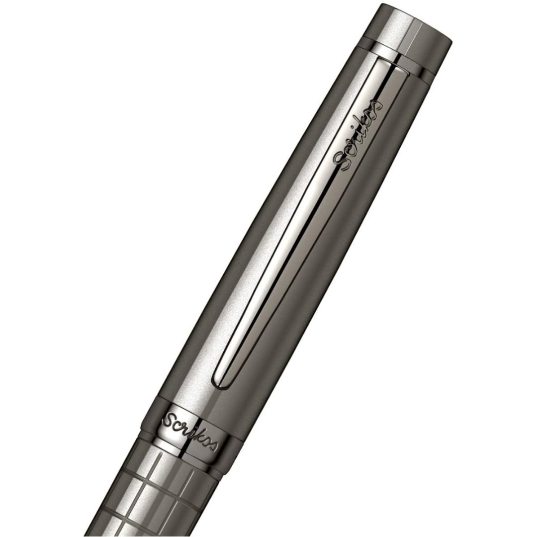 Scrikss Honour 38 Carbon Grey With Chrome Plated Trims Roller Pen - SCOOBOO - 71738 - TGM - Roller Ball Pen