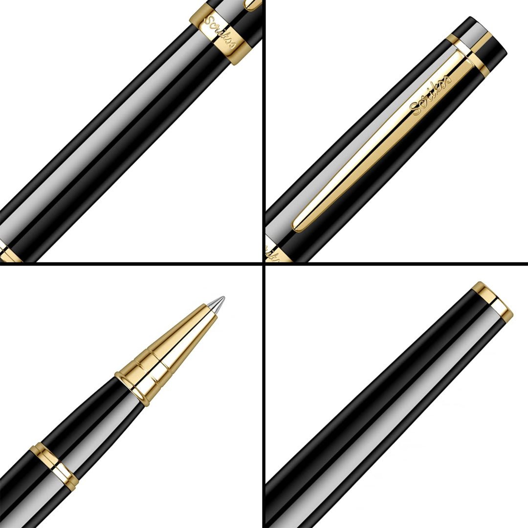 Scrikss Honour 38 Glossy Black Roller Ball Point Pen - SCOOBOO - 62378 - TGM - Roller Ball Pen