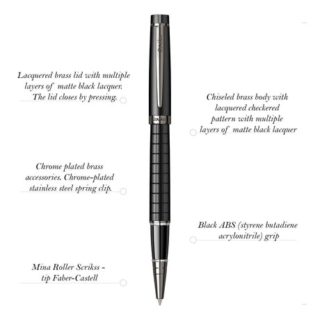 Scrikss Honour 38 Matt Black Roller Ball Point Pen - SCOOBOO - 79093 - TGM - Roller Ball Pen