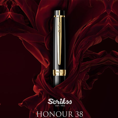 Scrikss Honour Chrome & Gold Fountain Pen - SCOOBOO - 62422 - TGM - Fountain Pen