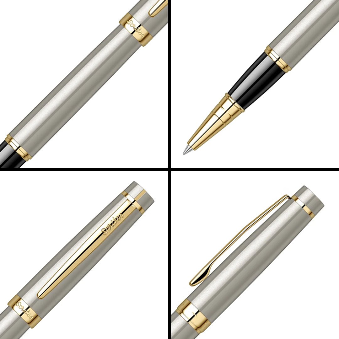 Scrikss Honour Satin Gold Roller Pen - SCOOBOO - 62408 - TGM - Roller Ball Pen