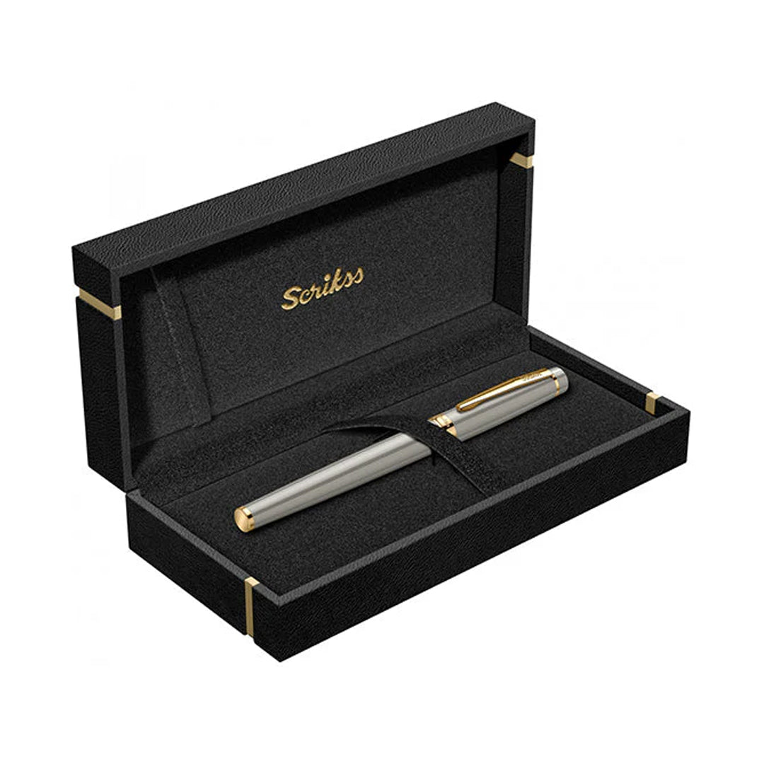 Scrikss Honour Satin Gold Roller Pen - SCOOBOO - 62408 - TGM - Roller Ball Pen