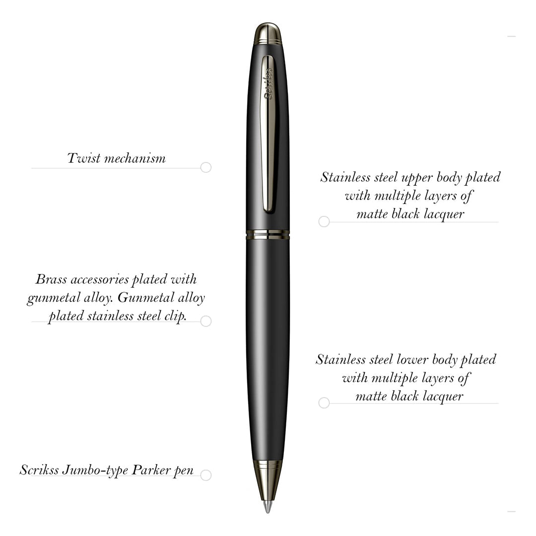 Scrikss Knight Matt Black BP - SCOOBOO - 85513 - TGM - Ball Pen