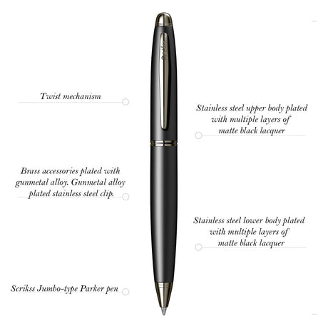 Scrikss Knight Matt Black Mechanical Pencil 0.7mm - SCOOBOO - 85537NIS - TGM - Mechanical Pencil