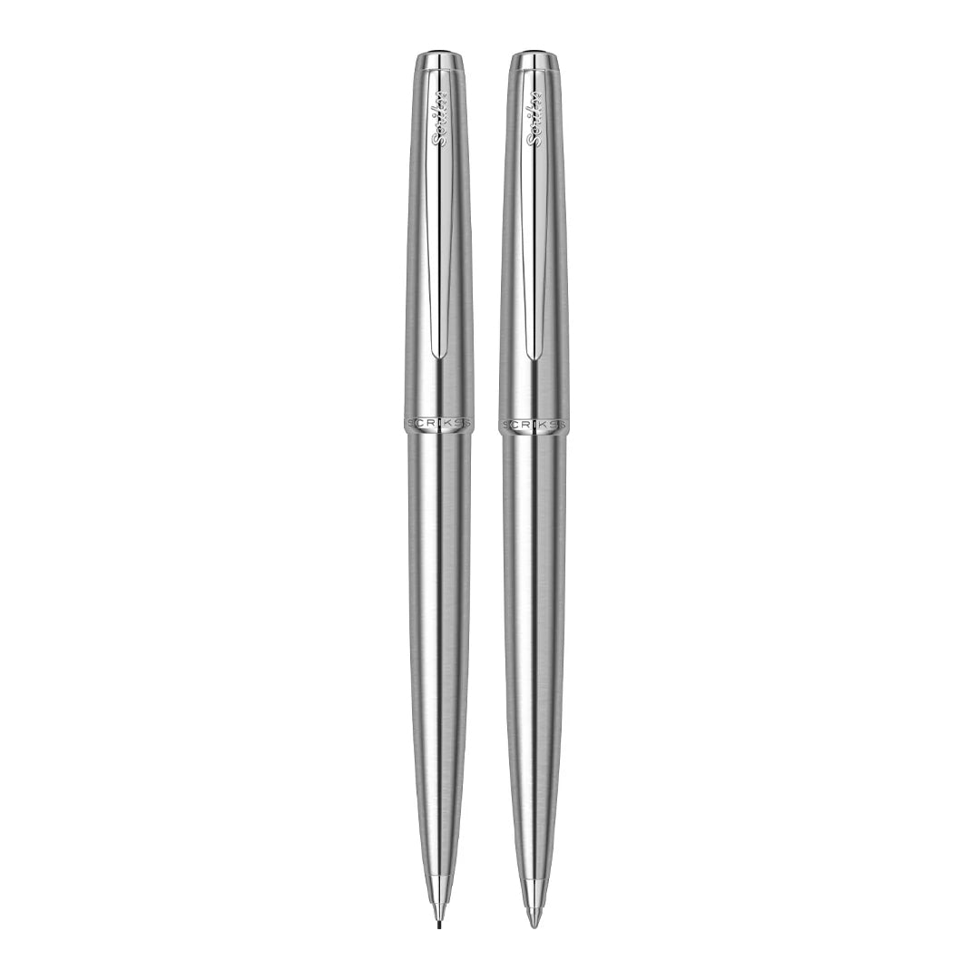 Scrikss Metropolis 78 M Stainless Steel BP+MP Set - SCOOBOO - 54472 - TGM - Ball Pen